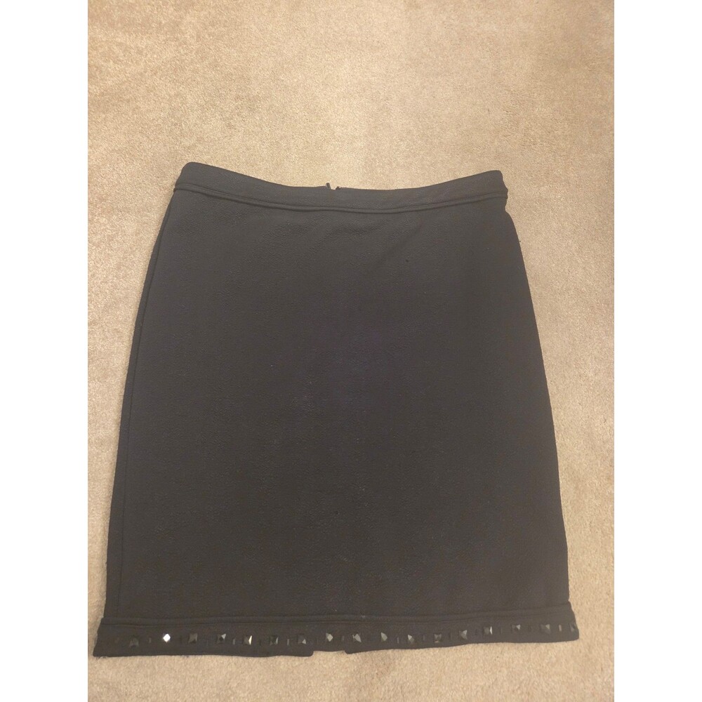 Karl Lagerfeld Black Textured Pencil Skirt w/ Bedazzled Hem Size 16